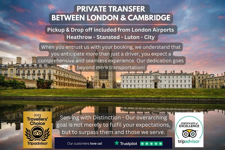 Private Transfer between London & Cambridge - Meet & Greet - Photo 1 of 6